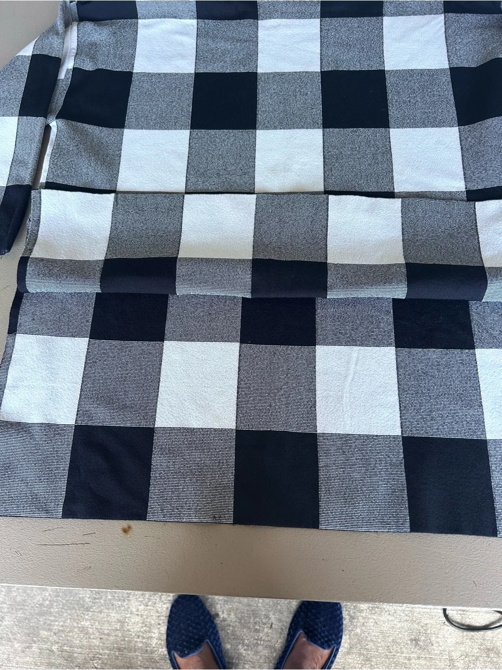 Nordstrom Black and White Check Plaid Knit Top